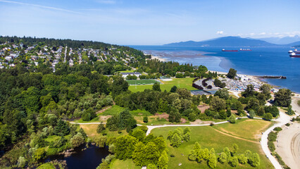 Looking up the Vancouver coastline. Taken over Jericho Beach. 