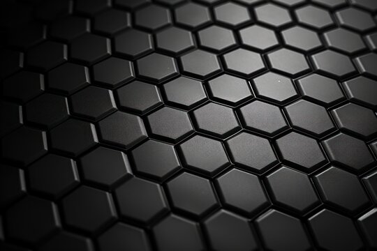 abstract high-tech background with close-up hexagonal surface, ai tools generated image