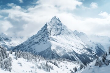 Fototapeta na wymiar winter snowy mountain landscape