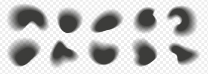 Blurred black shape collection. Vibrant soft blurry forms set