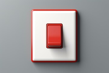 Single button light switch turned off on a clear background. 3D illustration. Generative AI