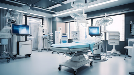 Medical equipment in a hospital operation theatre