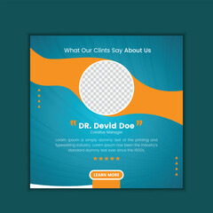 customer feedback testimonial social media post web banner template