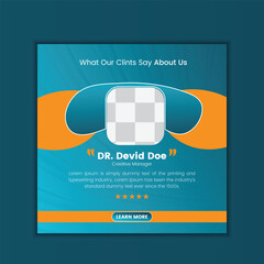 customer feedback testimonial social media post web banner template