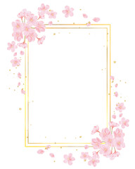 桜と金の長方形フレーム