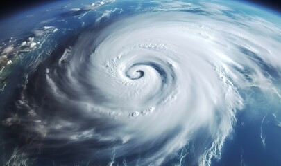 Super Typhoon, tropical storm, cyclone, tornado, over ocean. Weather background.
