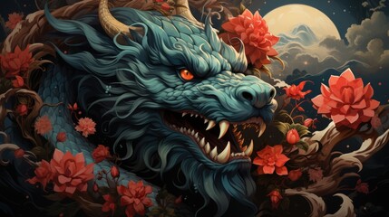 Obraz premium chinese dragon in the temple