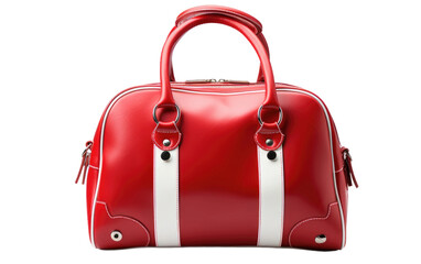 Attractive and Stylish Red and White Bowling Bag on a Clear Surface or PNG Transparent Background.