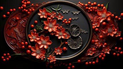 Top View Chinese New Year Composition, Happy New Year Background, Hd Background