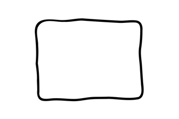 Rectangle frame. Doodle wavy curve deformed textured frames. Border sketch. Vector illustration isolated on a white background.