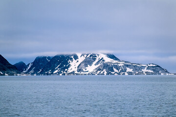 Rocky coastline at Svalbard islands