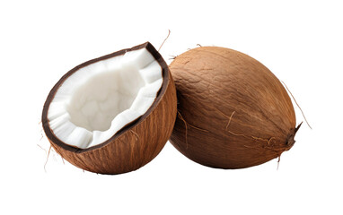 Tasty and Attractive Coconut on a Clear Surface or PNG Transparent Background.