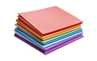 Beautiful and Different Colors Construction Paper on a Clear Surface or PNG Transparent Background.