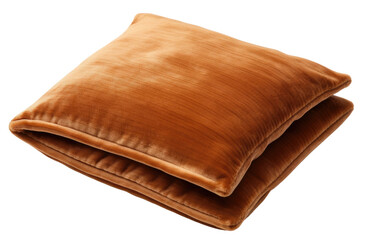 Shinning and Attractive brown Corduroy Pillow on a Clear Surface or PNG Transparent Background.
