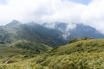 Obraz premium The view between Mt. Kuromi and Mt. Miyanoura in Yakushima