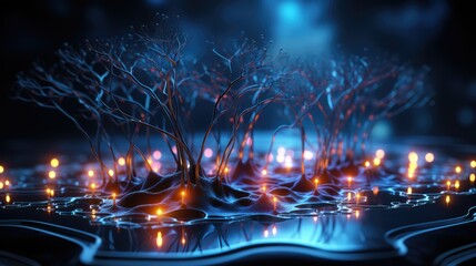 Abstract background and texture of neurons and neural networks