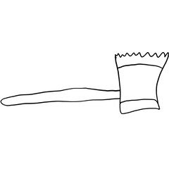 Pork pounder, hammer, hat, chef's hat, kitchenware, cooking, circle, camping,illustration of a cup of coffee