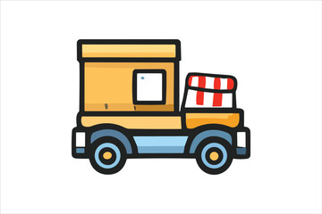 Colorful Delivery, distrubuting, warehouse, shipment thin line icons. Editable stroke. For website marketing design, logo, app, template, ui, etc. Vector illustration on white backgorund