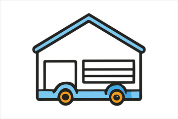 Colorful Delivery, distrubuting, warehouse, shipment thin line icons. Editable stroke. For website marketing design, logo, app, template, ui, etc. Vector illustration on white backgorund