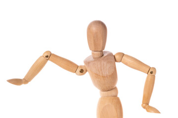 A wooden mannequin with its arms stretched out. This versatile image can be used in various contexts and settings.