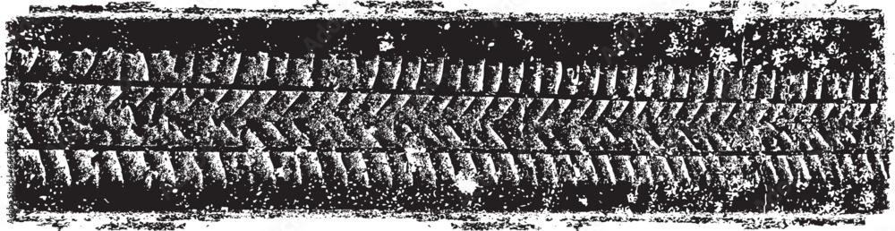 Aufkleber vector print textured tire track . design element . car tread silhouette . mud splash grunge tire te