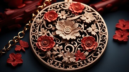 Top View Pendant Chinese New Year, Happy New Year Background, Hd Background