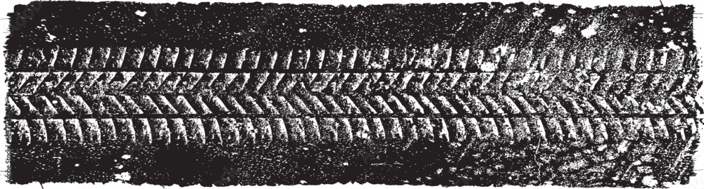 Poster vector print textured tire track . design element . car tread silhouette . mud splash grunge tire te