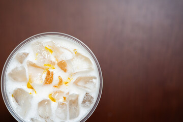 Fototapeta na wymiar Iced latte in a cup