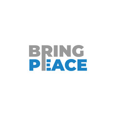 Bring Peace Lettering design, vector design