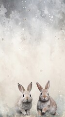Obraz premium Textured background surrounded by baby bunnies, background image, vertical format, generative AI
