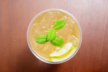 mojito cocktail with lime and mint