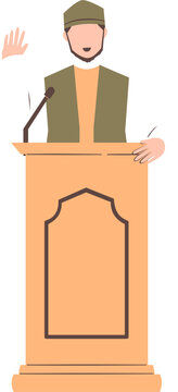 Muslim public speech, khutbah Illustration 