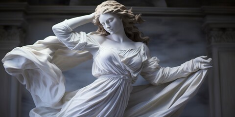 Marble statue of a ballerina.