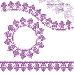 レース柄　Illustrator用ブラシ⑪