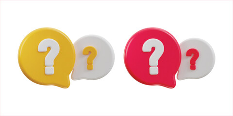 3d speech bubble FAQ icon set