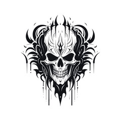 Artistic vector of a skull illustration. Suitable for tattoo, design, and logo.