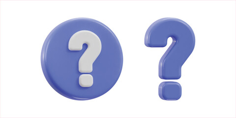 3d question mark icon set