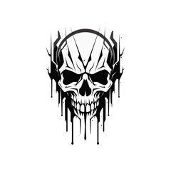 Artistic vector of a skull illustration. Suitable for tattoo, design, and logo.