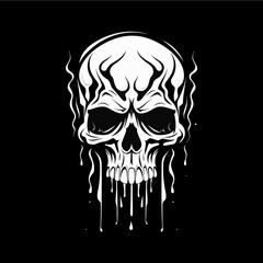 Artistic vector of a skull illustration. Suitable for tattoo, design, and logo.