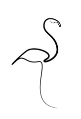 flamingo bird animal simple line art design
