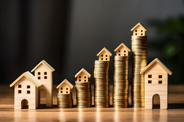 Real estate concept,Home Investment Symbol on Wooden Table - Real