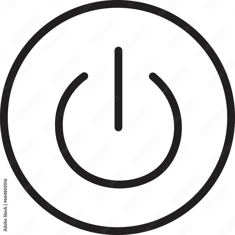 Poster power button icon. turn on and off switch vector sign. computer start trigger button symbol in flat 