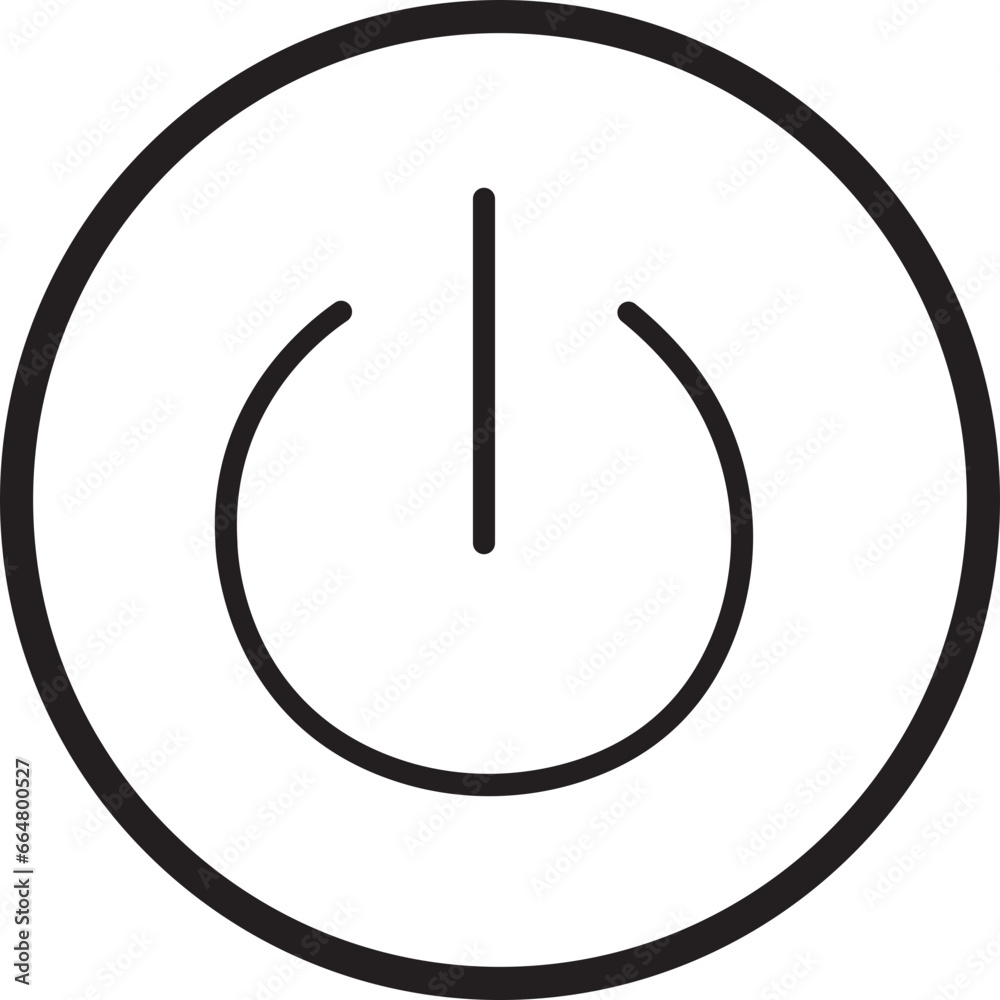 Poster power button icon. turn on and off switch vector sign. computer start trigger button symbol in flat 