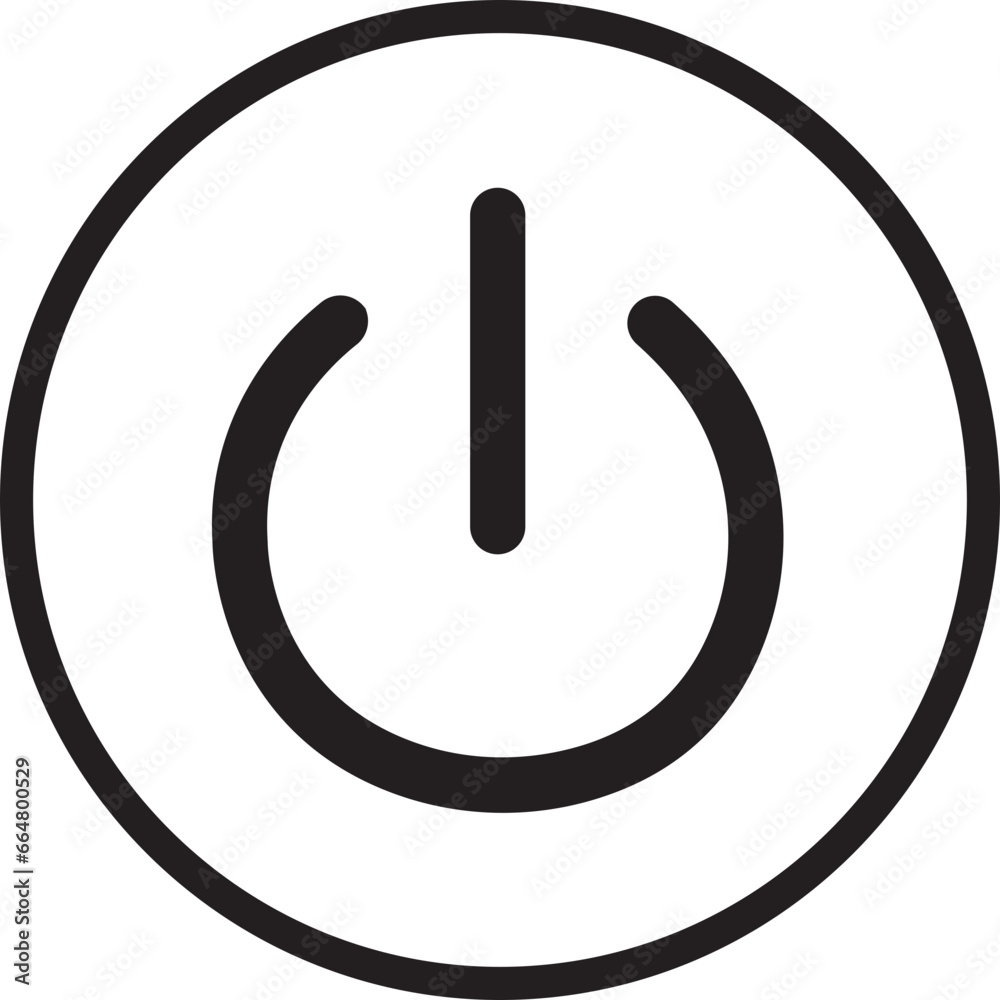 Poster power button icon. turn on and off switch vector sign. computer start trigger button symbol in flat 