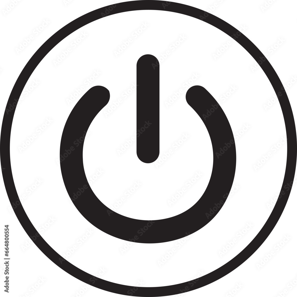 Poster power button icon. turn on and off switch vector sign. computer start trigger button symbol in flat 
