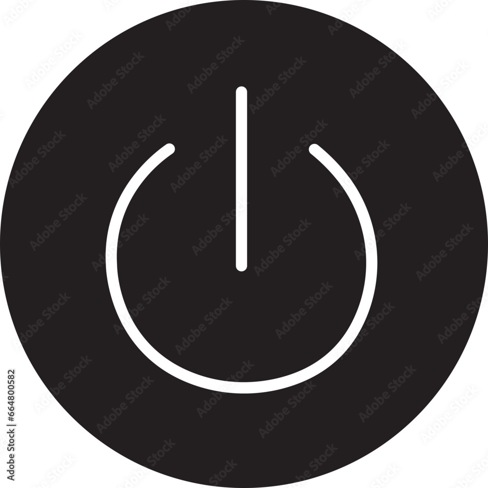 Poster power button icon. turn on and off switch vector sign. computer start trigger button symbol in flat 