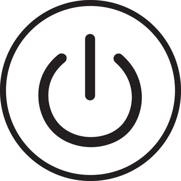 Power button icon. Turn on and off switch vector sign. computer start trigger button symbol in flat style isolated on transparent background.