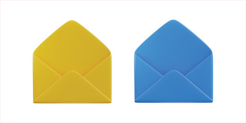 empty email envelope 3d icon set
