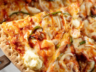 slice of pizza with mushrooms