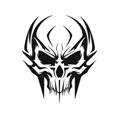 Artistic vector of a skull illustration. Suitable for tattoo, design, and logo.	